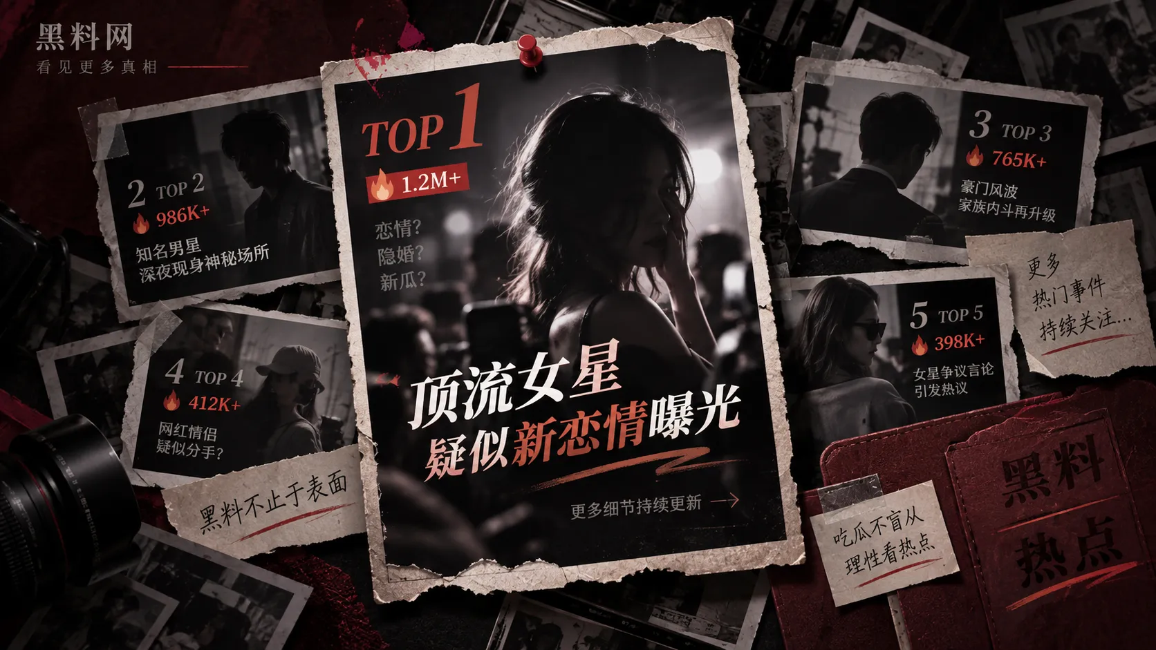 热点标题与原始内容对照画面